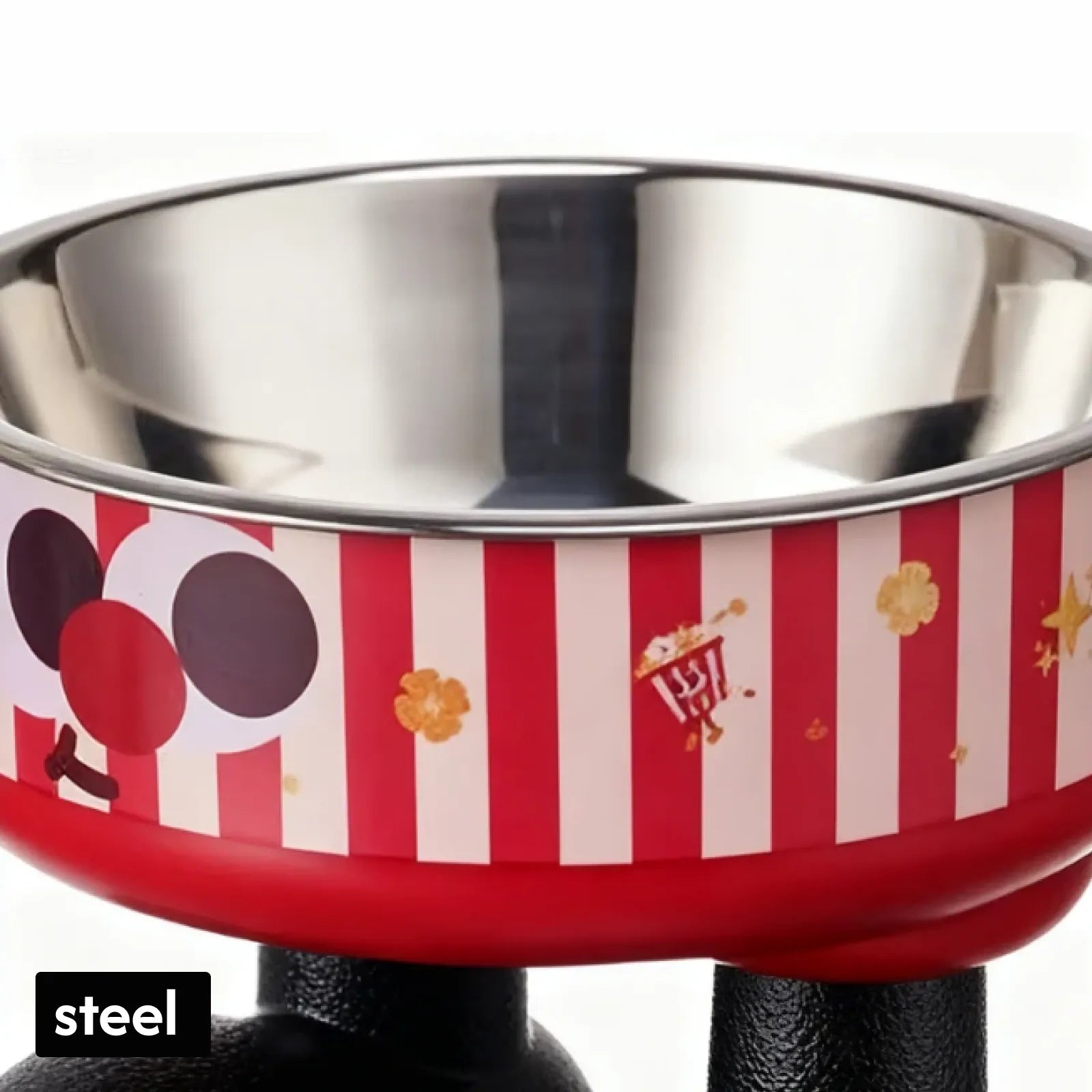 Cartoon Pet Food Bowl with Stainless Steel Inner Dish – Elevated Cute Dog & Cat Feeding Bowl, Non-Slip & Easy to Clean