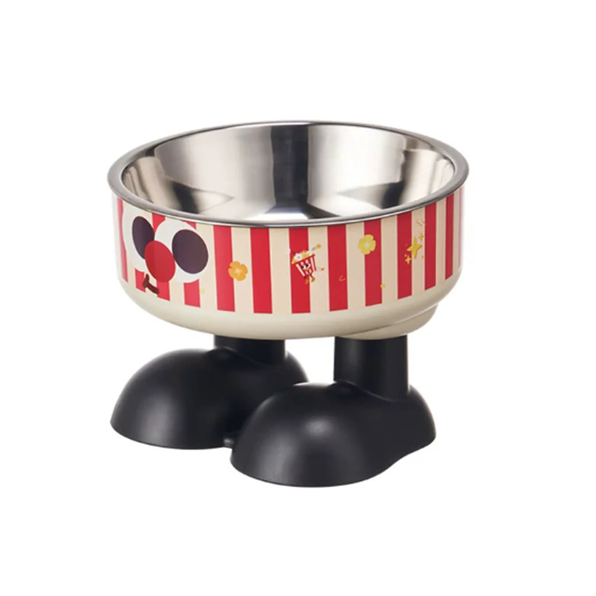 Cartoon Elevated Pet Bowl – White & Red