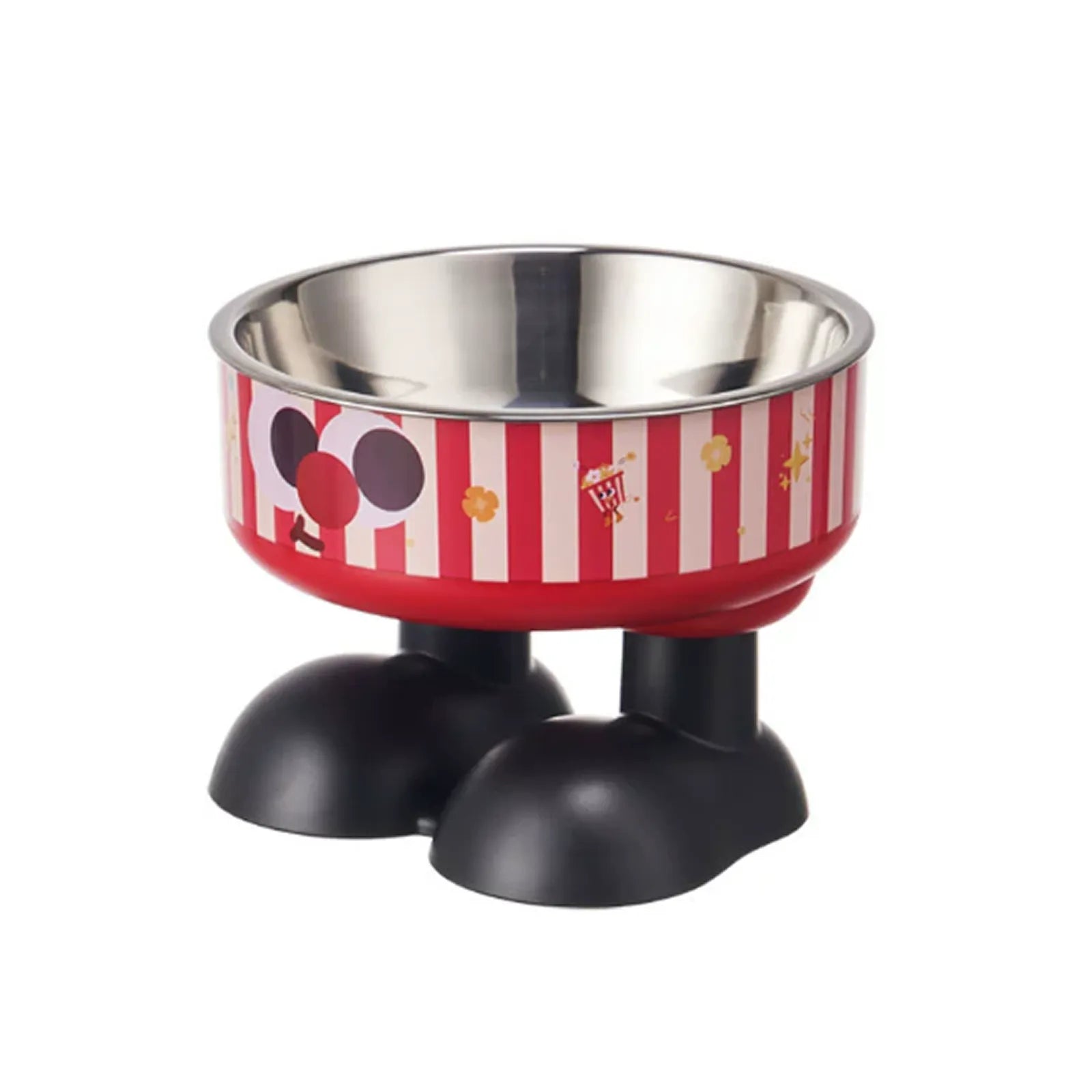 Cartoon Elevated Pet Bowl – White & Red