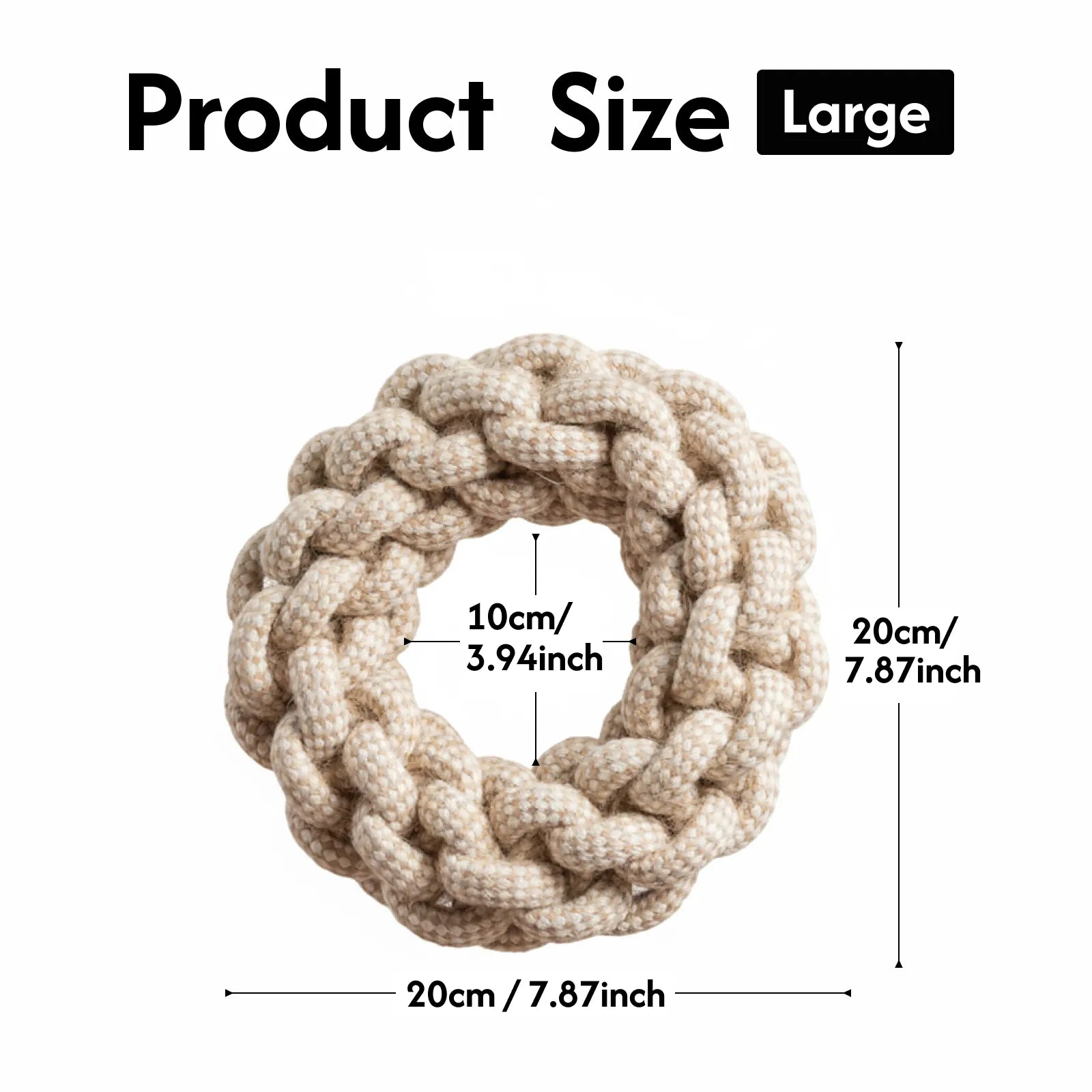 Eco-Friendly Dog Chew Toy Ring – Durable Cotton Rope Toy for Dogs, Teeth Cleaning, Interactive Fetch & Tug, Natural Handmade Pet Toy