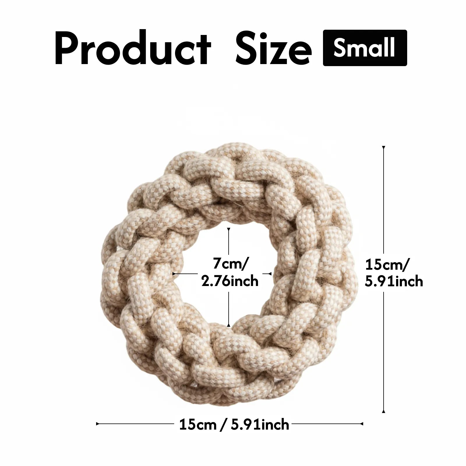 Eco-Friendly Dog Chew Toy Ring – Durable Cotton Rope Toy for Dogs, Teeth Cleaning, Interactive Fetch & Tug, Natural Handmade Pet Toy