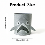 Shark-Shaped Felt Cat & Dog Toy Box Storage Basket