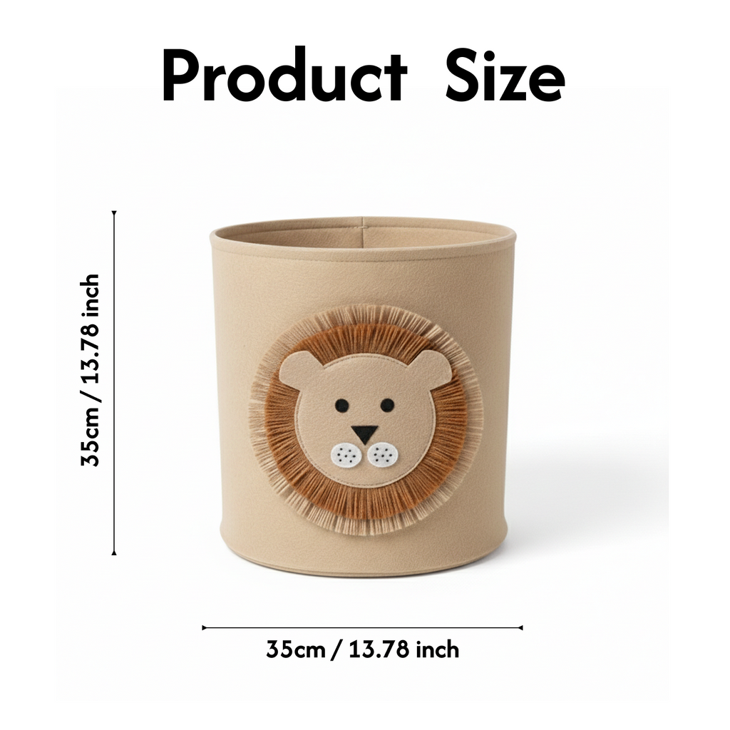 Lion-Shaped Felt Cat & Dog Toy Box Storage Basket