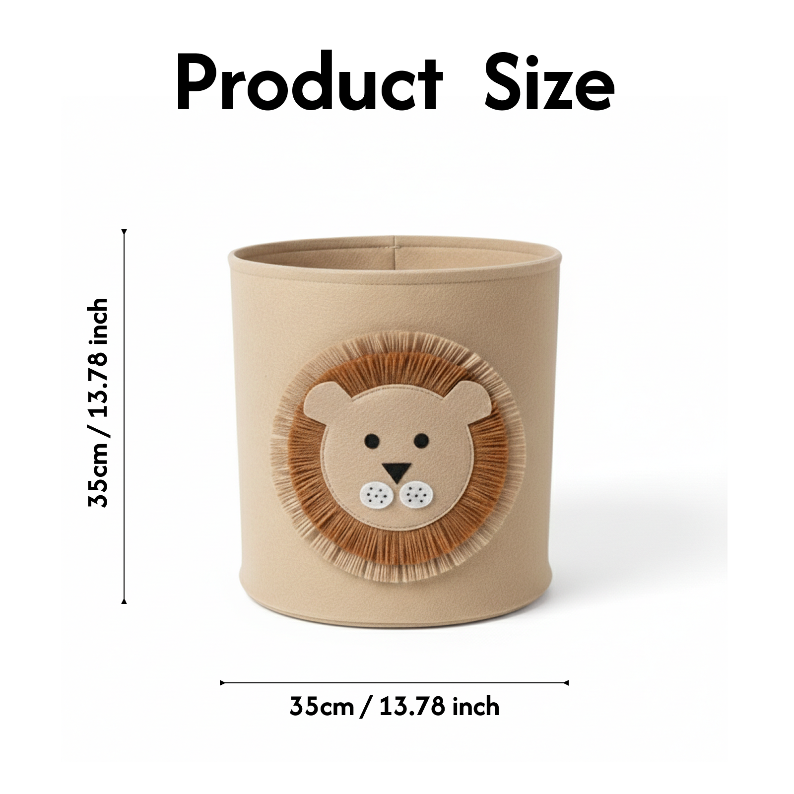 Lion-Shaped Felt Cat & Dog Toy Box Storage Basket