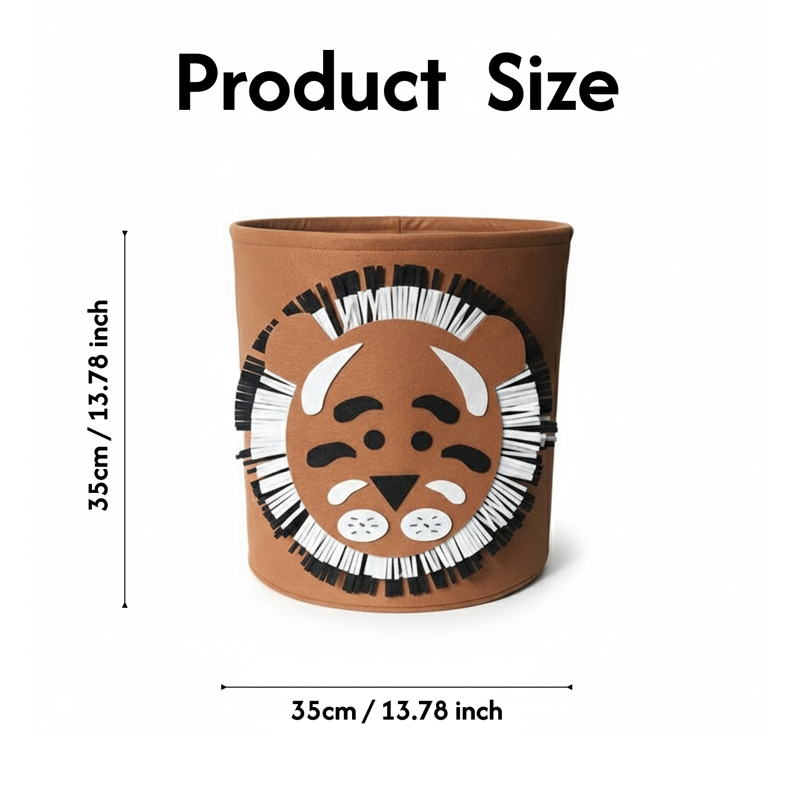 Tiger-Shaped Felt Cat Toy Box & Dog Toy Storage Basket