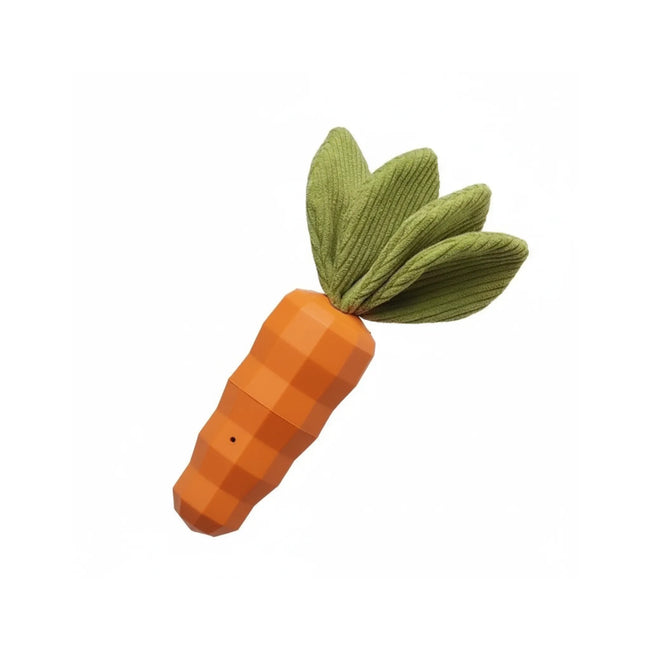 Durable Rubber Carrot Chew Dog Toy Hover Image