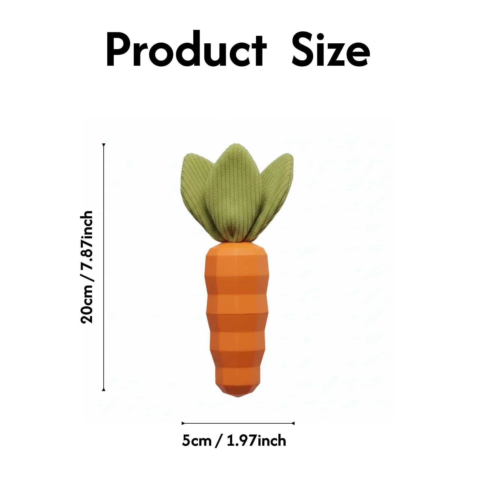 Durable Rubber Carrot Dog Toy – Squeaky & Crinkle Toy for Chewers, Interactive Pet Play Toy