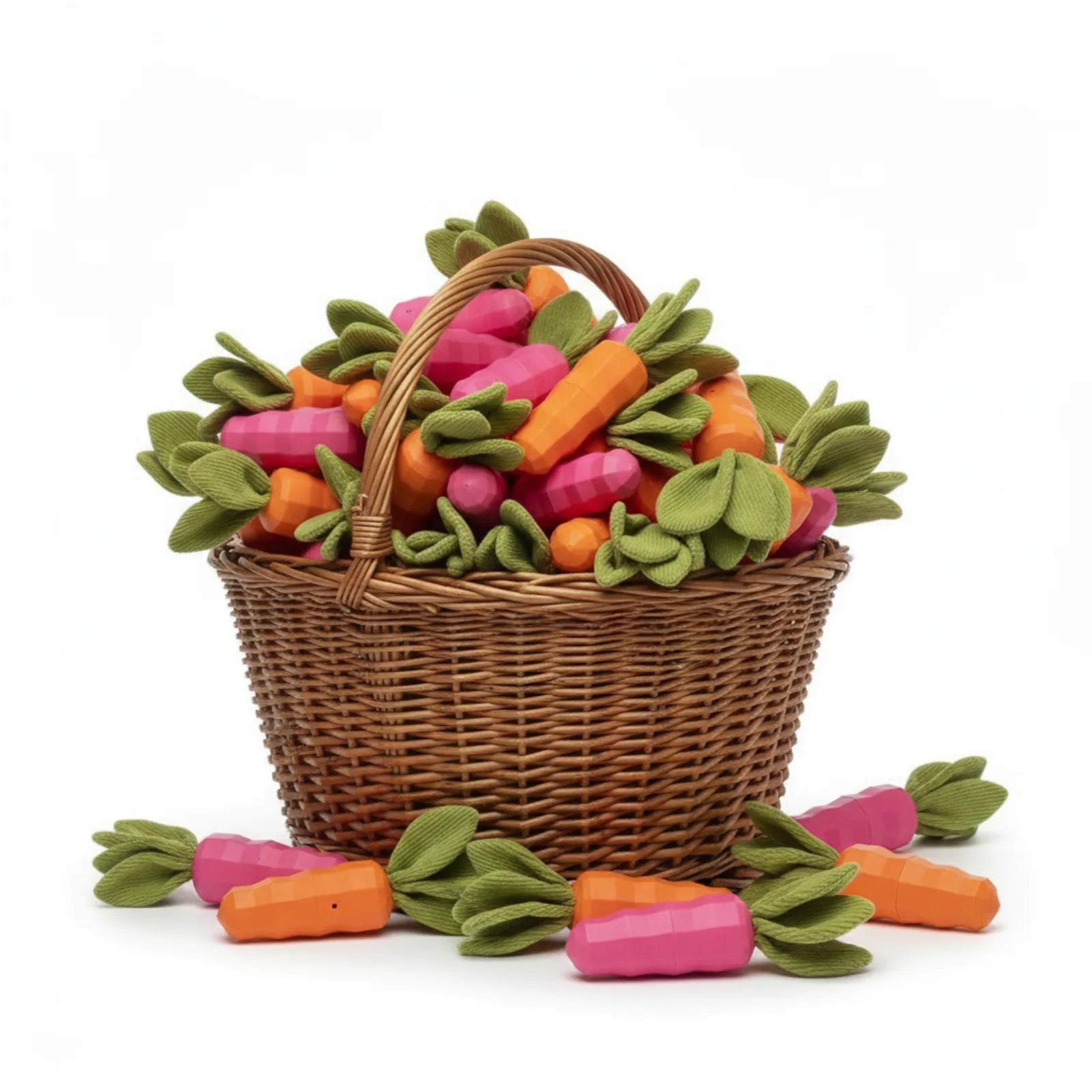 Durable Rubber Carrot Dog Toy – Squeaky & Crinkle Toy for Chewers, Interactive Pet Play Toy