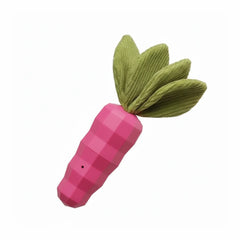 Durable Rubber Carrot Dog Toy – Squeaky & Crinkle Toy for Chewers, Interactive Pet Play Toy