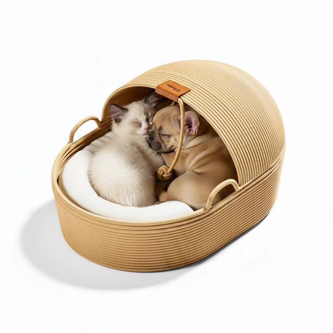Cozy Handwoven Cotton Cave Bed | Squishmallow Pet Bed Style Comfort Main Image