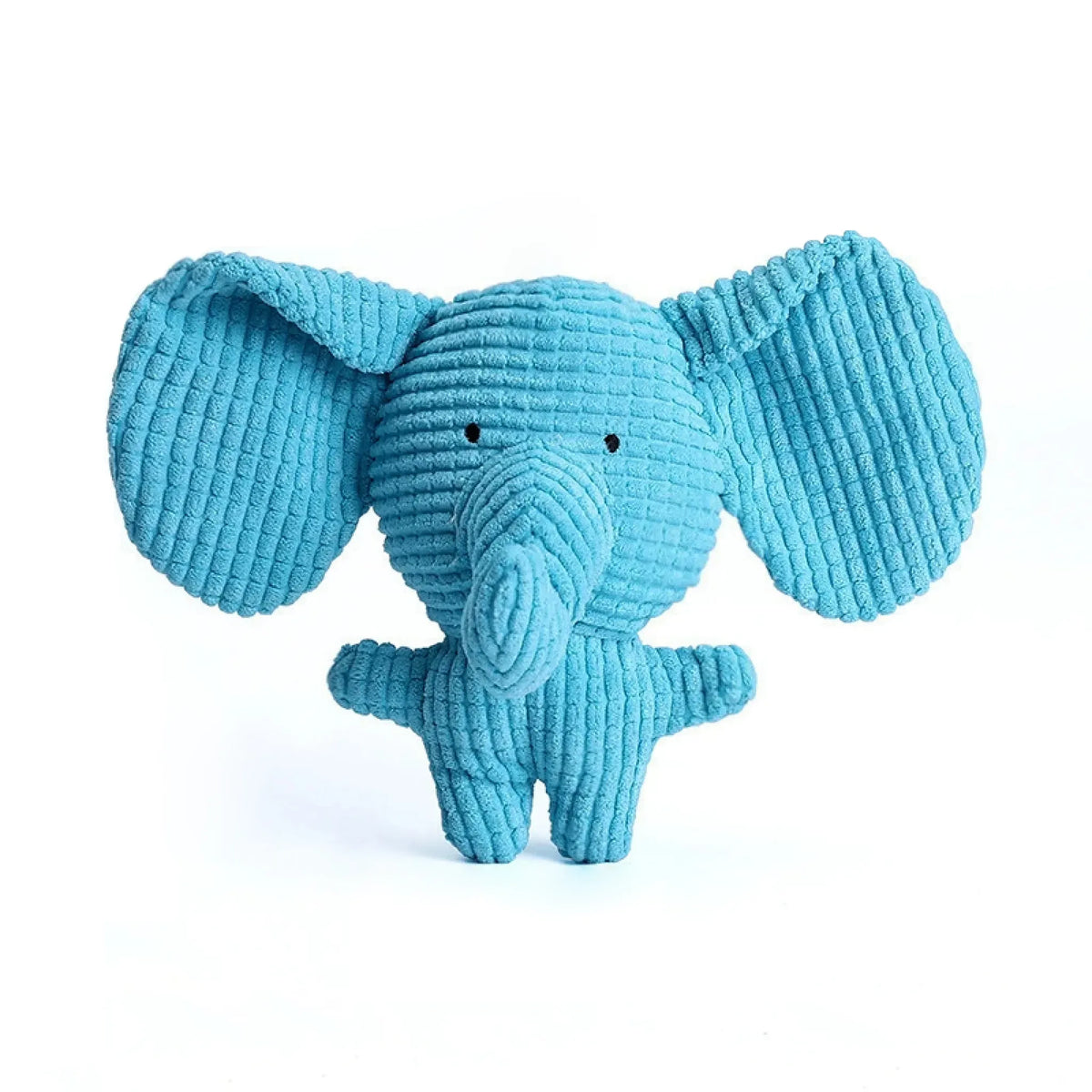 Corduroy Elephant Dog Toy with Squeaker – Durable Plush Chew Toy for Puppies, Small & Medium Dogs