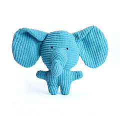 Corduroy Elephant Dog Toy with Squeaker – Durable Plush Chew Toy for Puppies, Small & Medium Dogs
