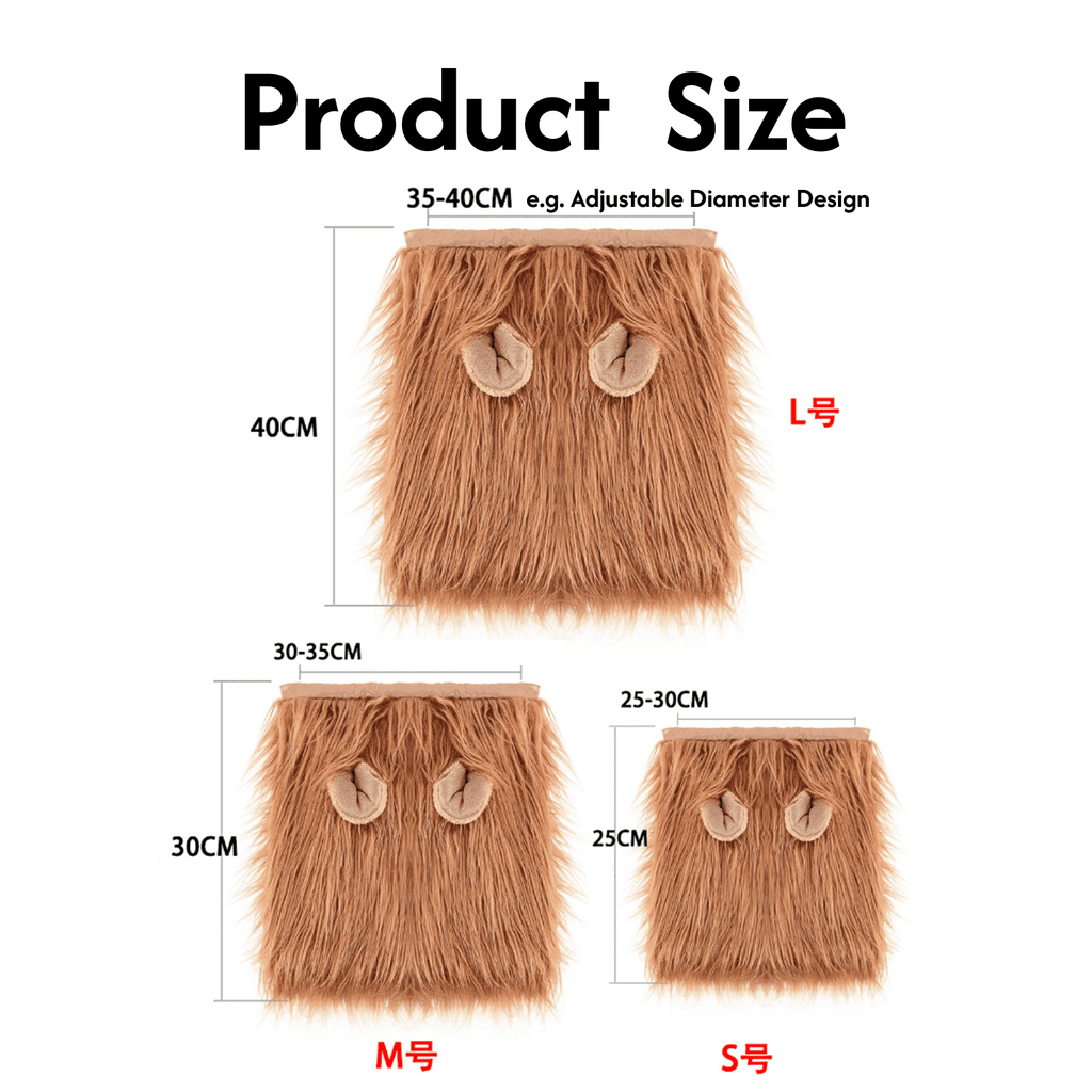 Lion Mane Dog Costume – Realistic Pet Wig for Dogs & Cats