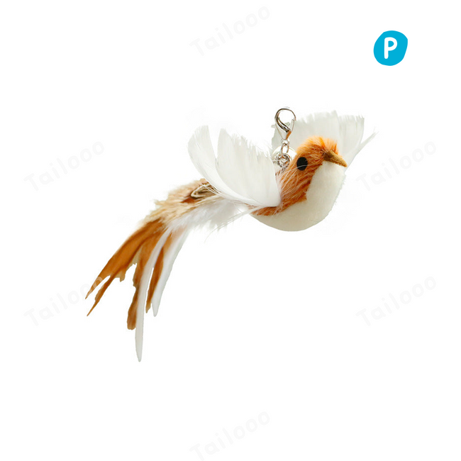 Simulation Bird Wire Long Rod Cat Teaser – Coffee Color Flying Bird Hover Image