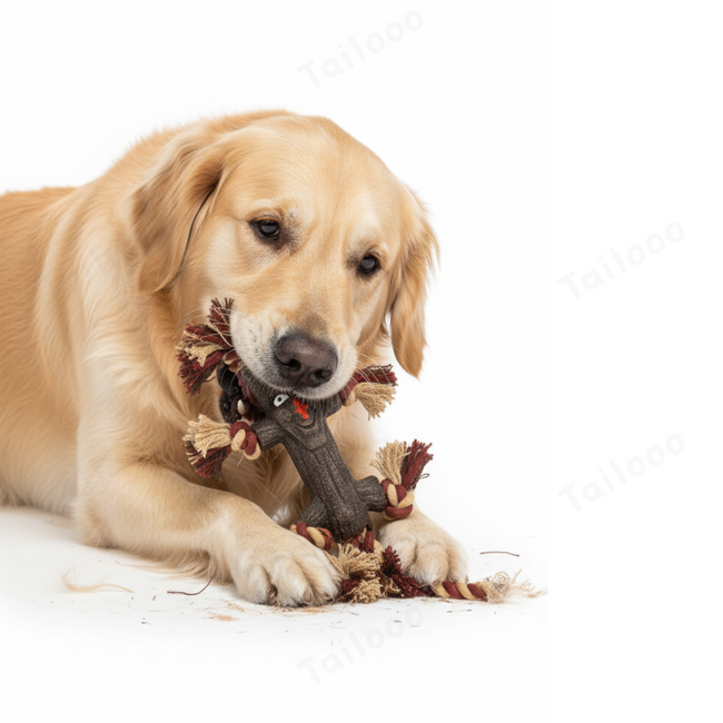 Monster Face Tree Branch — Durable Natural Rubber Dog Chew Toy with Rope Main Image