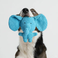 Corduroy Elephant Dog Toy with Squeaker – Durable Plush Chew Toy for Puppies, Small & Medium Dogs