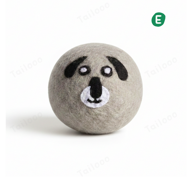 Gray dog——Safe & Durable Play Balls Natural Wool Felt Balls for Dog（3 Pieces） Hover Image