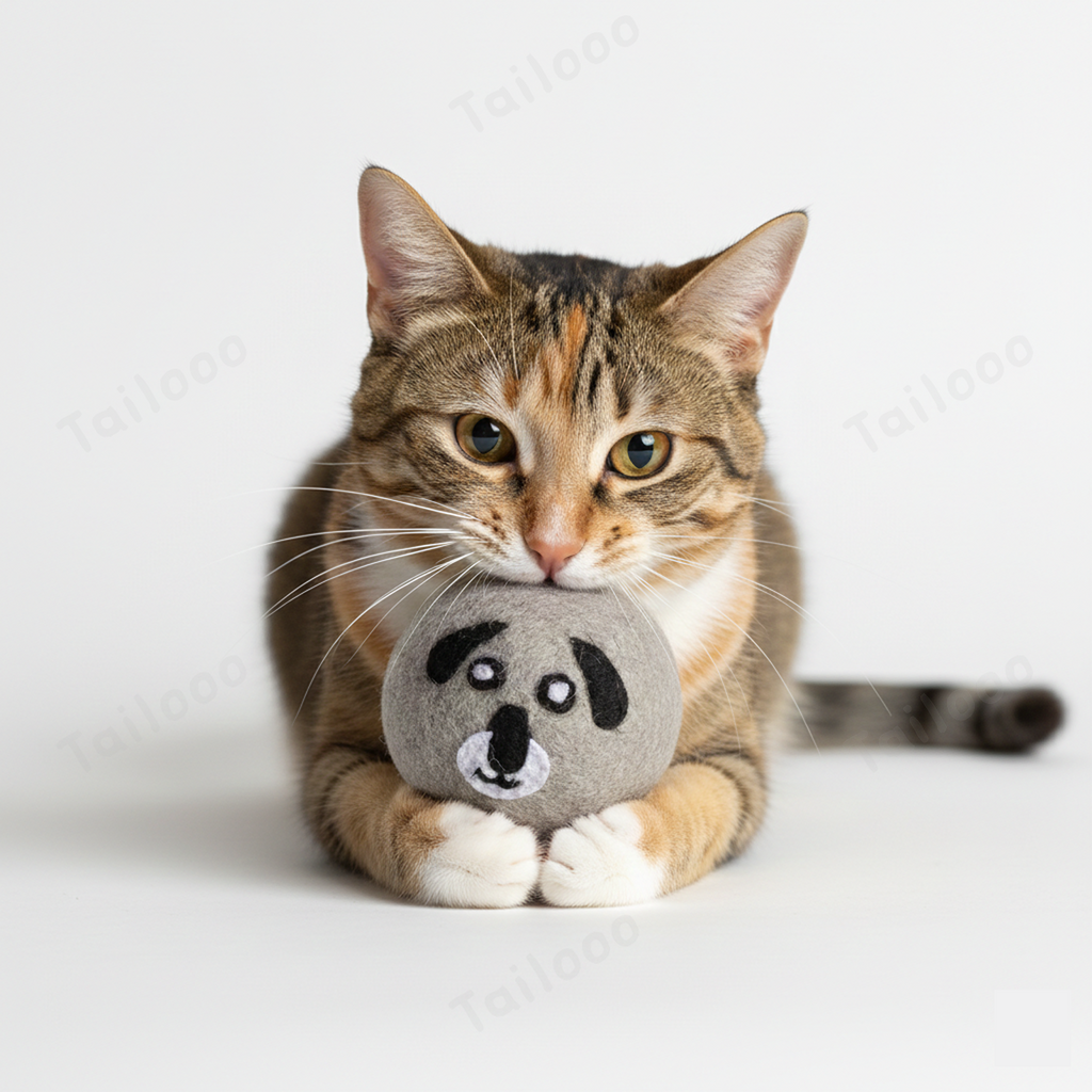 Gray dog——Safe & Durable Play Balls Natural Wool Felt Balls for Dog（3 Pieces）