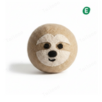 Brown sloth—Safe & Durable Play Balls Natural Wool Felt Balls for Dog（3 Pieces）