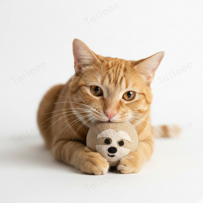 3-Piece Lamb Wool Felt Dog Balls - Interactive Puppy Toys – Brown Sloth Main Image