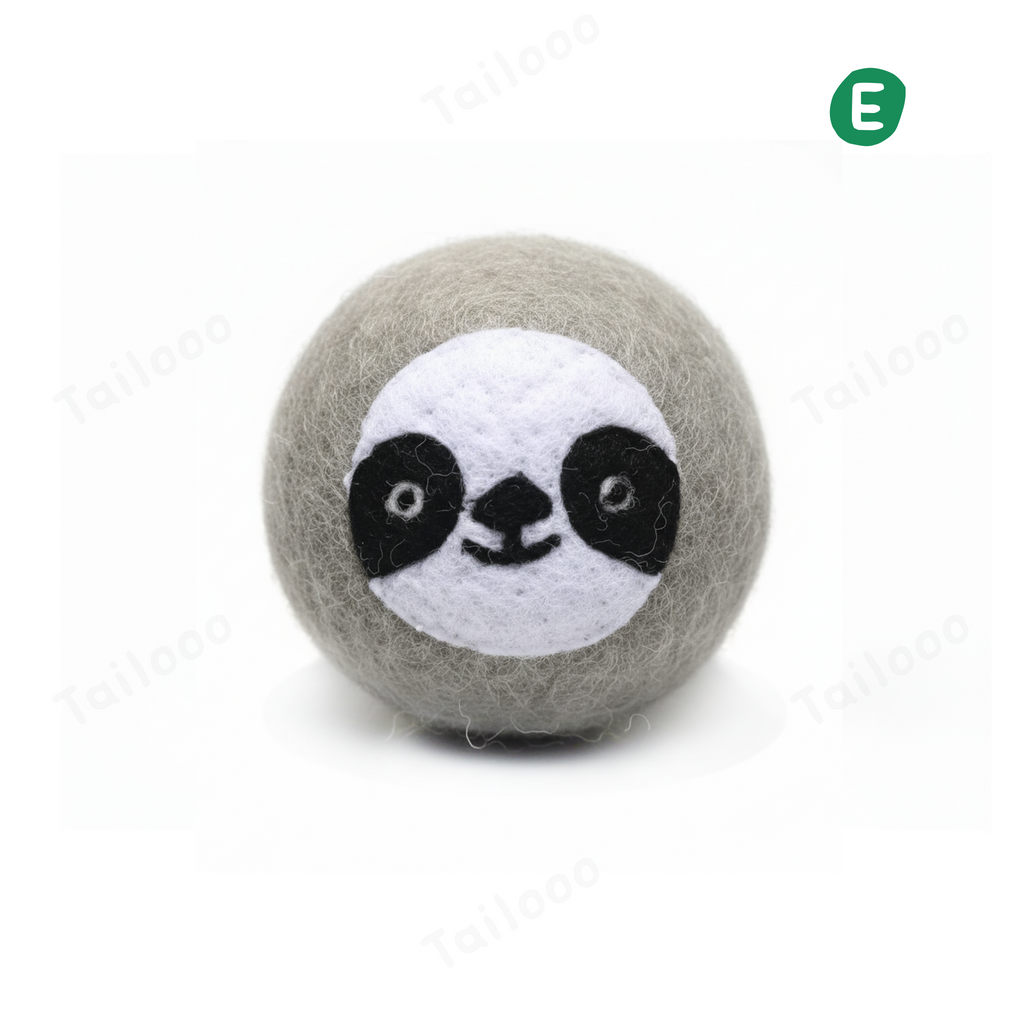 Gray panda——Safe & Durable Play Balls Natural Wool Felt Balls for Dog（3 Pieces）