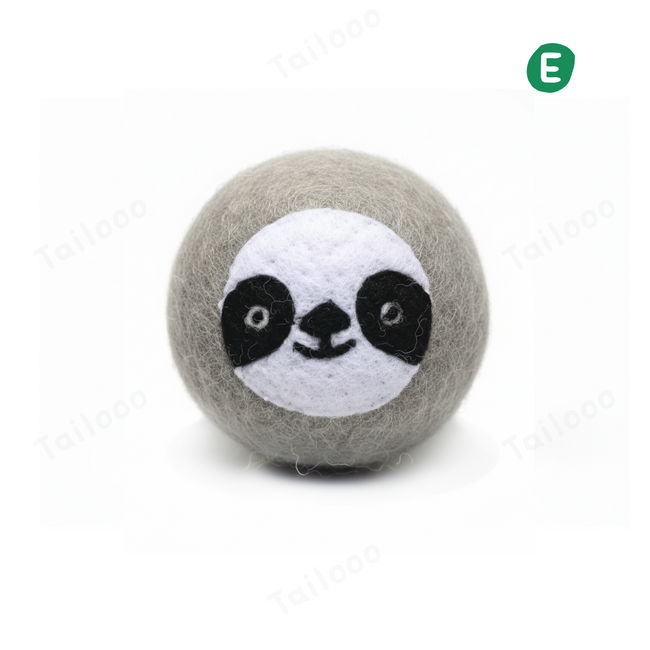 Gray panda——Safe & Durable Play Balls Natural Wool Felt Balls for Dog（3 Pieces） Hover Image