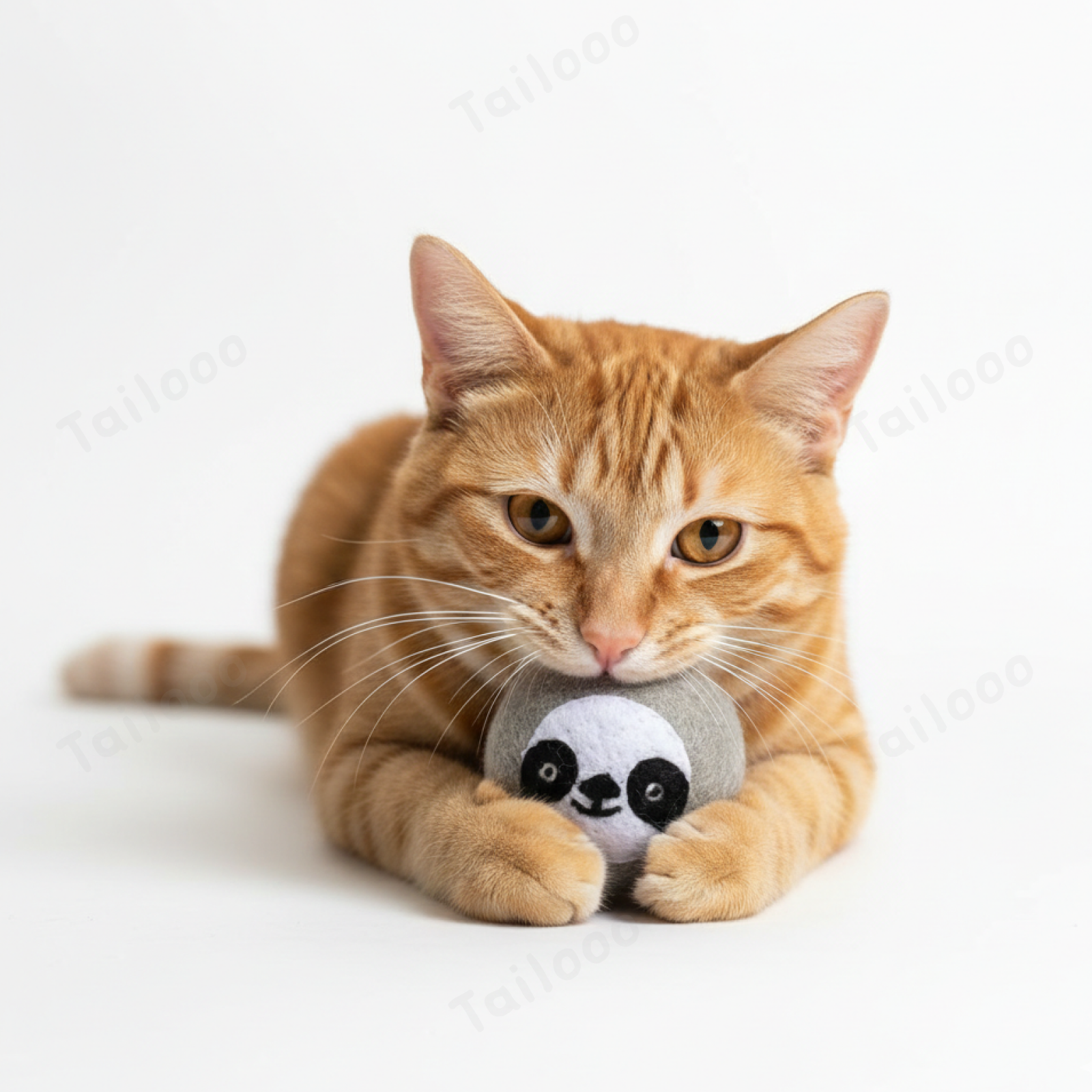 Gray panda——Safe & Durable Play Balls Natural Wool Felt Balls for Dog（3 Pieces）