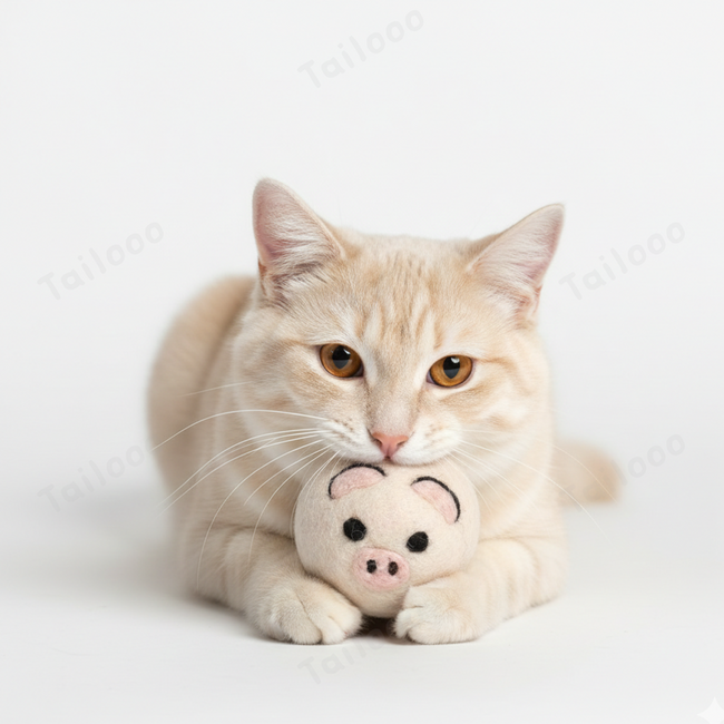 3-Piece Lamb Wool Felt Dog Balls - Interactive Puppy Toys – Pink Pig Main Image