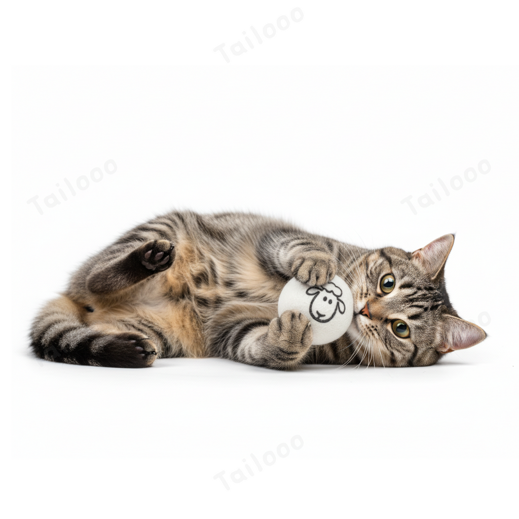 Simple sketch lamb——Safe & Durable Play Balls Natural Wool Felt Balls for Dog（3 Pieces）