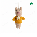 Handmade Nepal Wool Felt Pet Toy – Little Yellow Pig