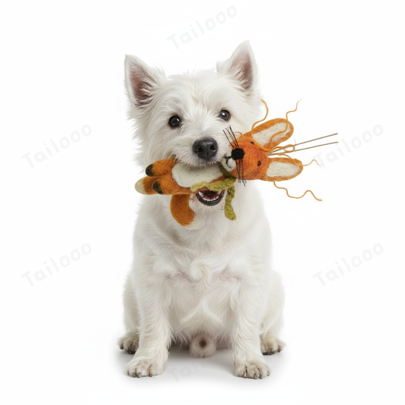 Handmade Nepal Wool Felt Pet Toy – Scarf Fox