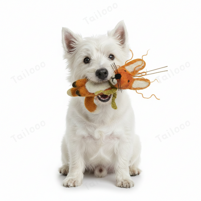 Handmade Nepal Wool Felt Pet Toy – Scarf Fox Main Image