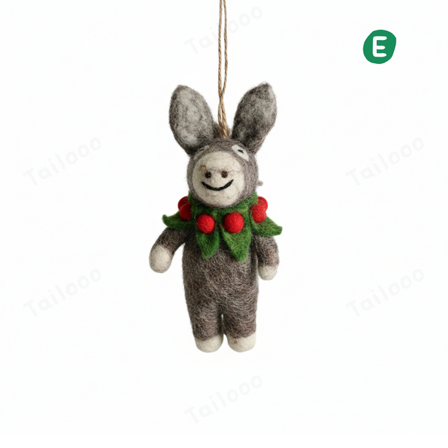 Handmade Nepal Wool Felt Pet Toy – Garland Donkey Hover Image
