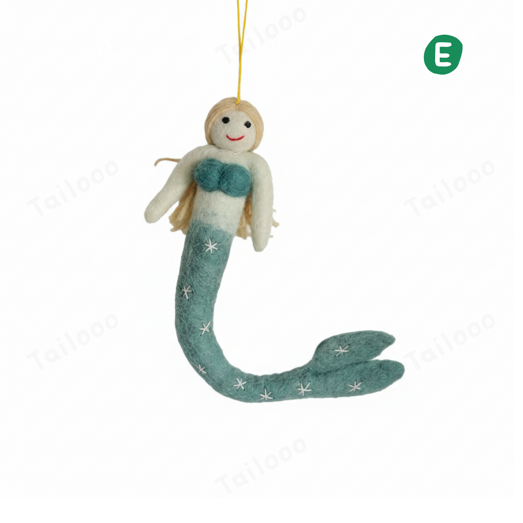 Handmade Nepal Wool Felt Pet Toy – Mermaid