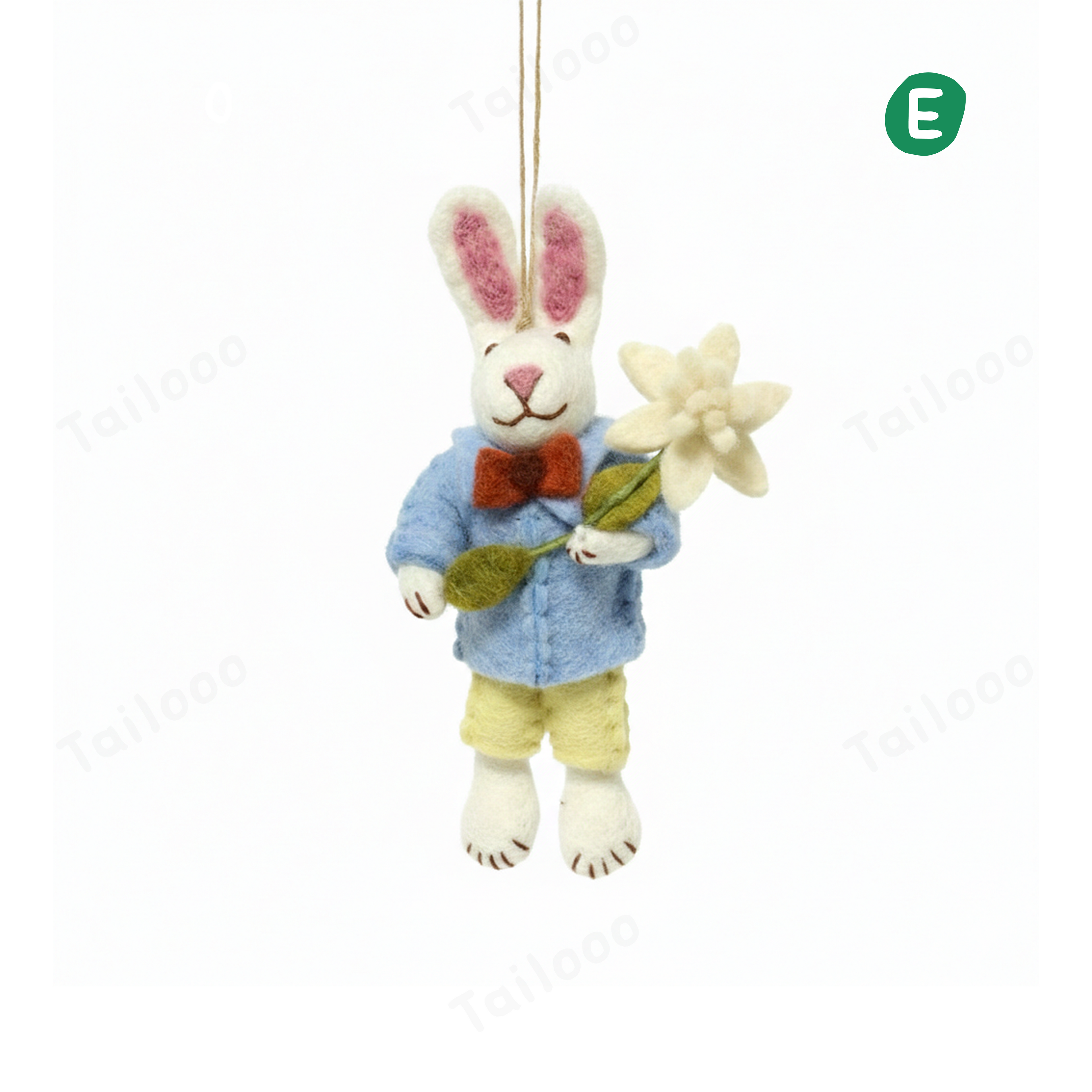Handmade Nepal Wool Felt Pet Toy – Blue Clothed Rabbit
