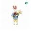 Handmade Nepal Wool Felt Pet Toy – Blue Clothed Rabbit