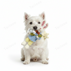 Handmade Nepal Wool Felt Pet Toy – Blue Clothed Rabbit