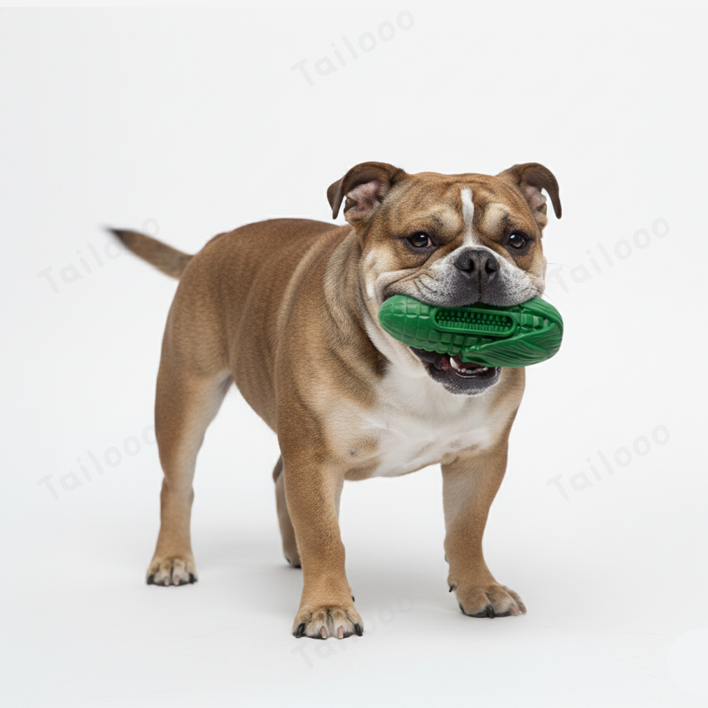 Green Corn-Shaped Natural Rubber Dog Chew Toy