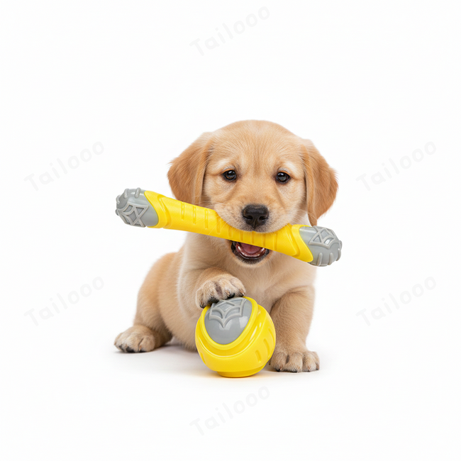 Rubber Dog Toy Ball – Durable Chew Toy for Dental Cleaning and Interactive Play Main Image