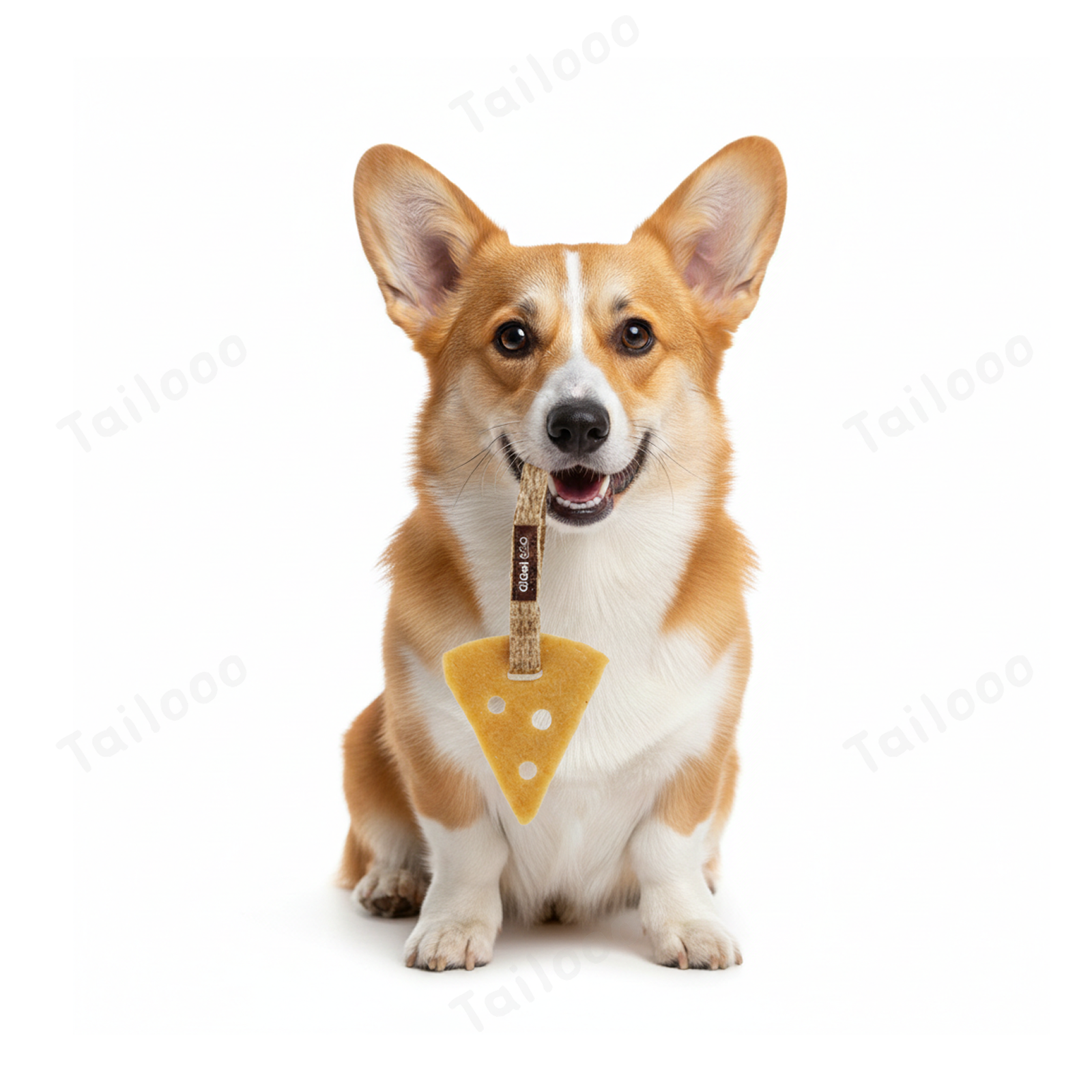 Big Cheese Natural Latex Dog Chew Toy with Sisal Rope