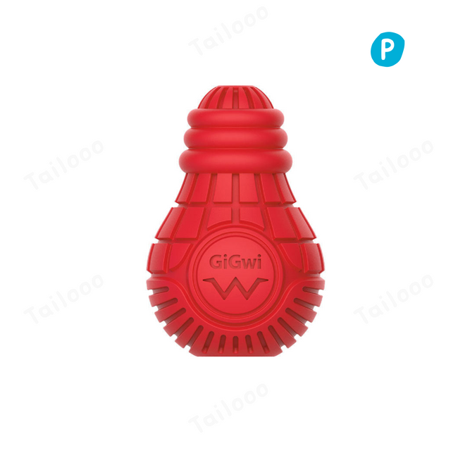 Natural Rubber Treat Dispensing Dog Toy Ball – Light Bulb Puzzle Chew Toy for Boredom Relief Hover Image