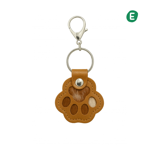 Leather Pet Hair Keepsake Keychain（Brown） Hover Image