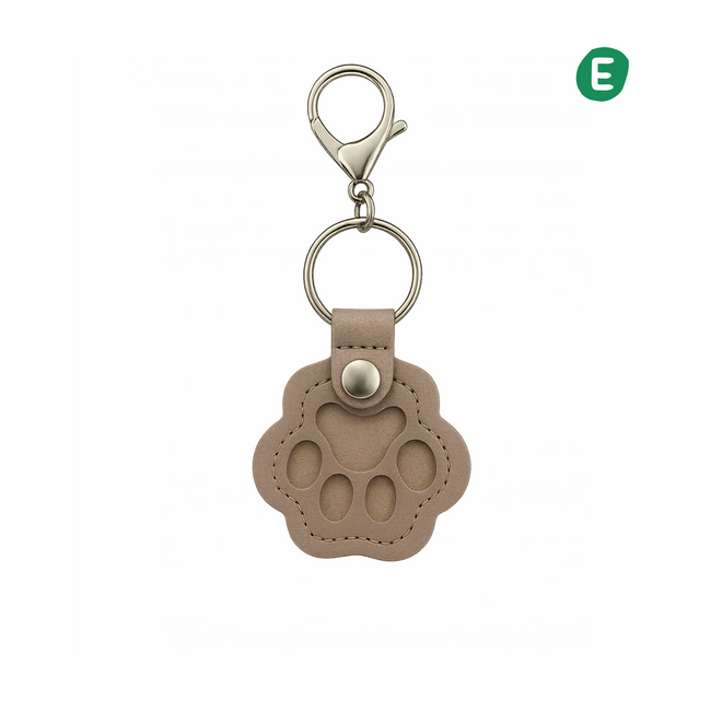 Leather Pet Hair Keepsake Keychain（Beige） Hover Image
