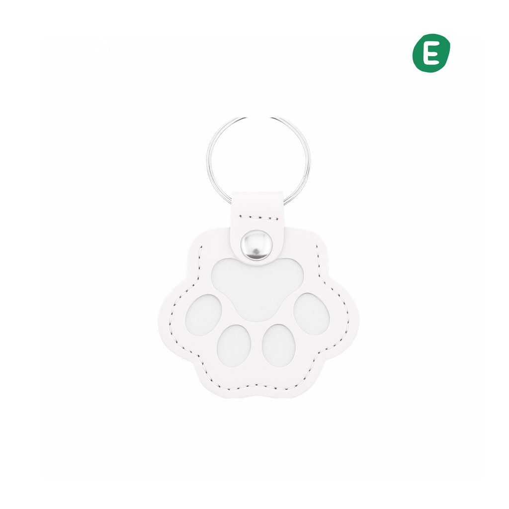 Leather Pet Hair Keepsake Keychain（White）