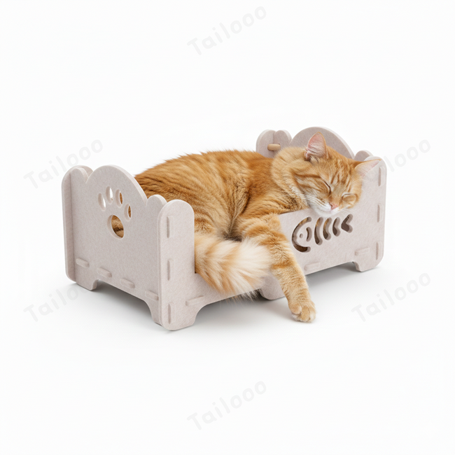 Double-Layer Cat Scratching Bed – White Single Layer Pet Bed Main Image