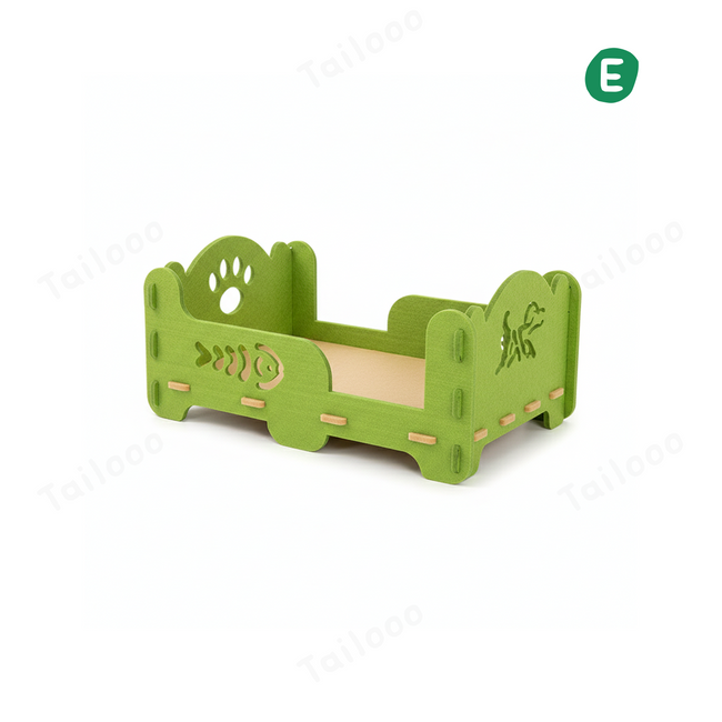 Double-Layer Cat Scratching Bed – Green Single Layer Pet Bed Hover Image