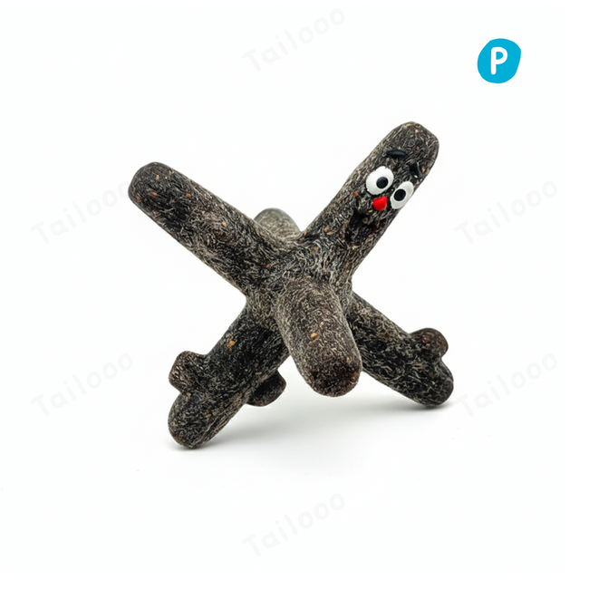 Hexagonal Tree Branch — Durable Natural Rubber Dog Chew Toy with Rope Hover Image