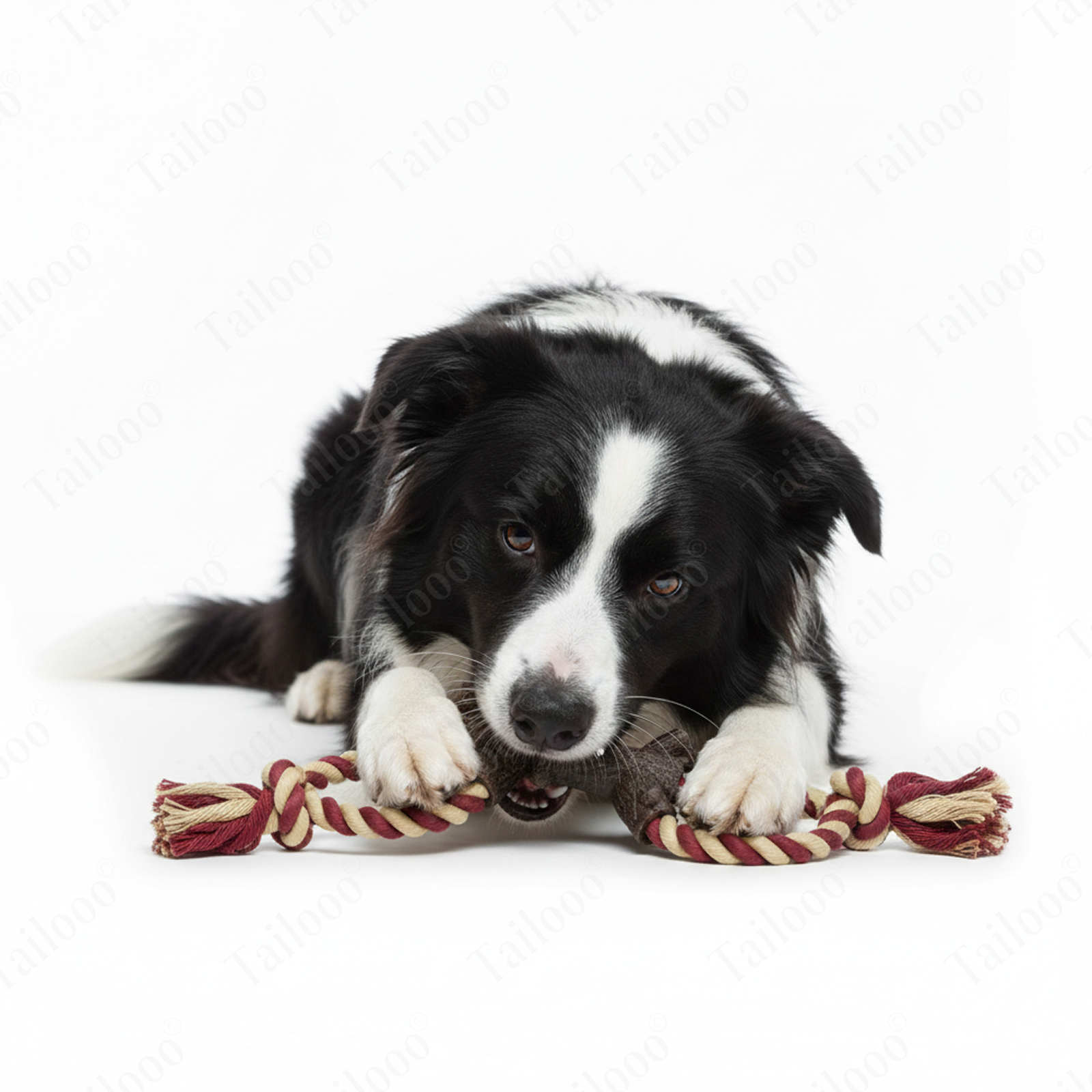 Pull Ring Tree Branch — Durable Natural Rubber Dog Chew Toy with Rope