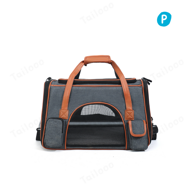 Foldable Cat Backpack Carrier - Breathable & Portable Travel Bag（Dark Gray） Hover Image