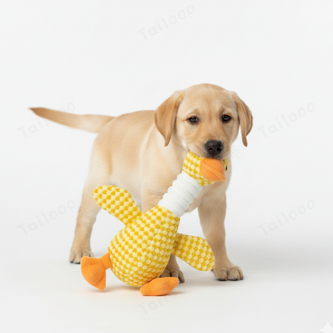 Durable Plush Yellow Duck Dog Toy with Squeaker Main Image